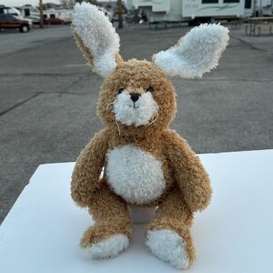 The Bearington collection Adorable Brown and White Plush Bunny Toy